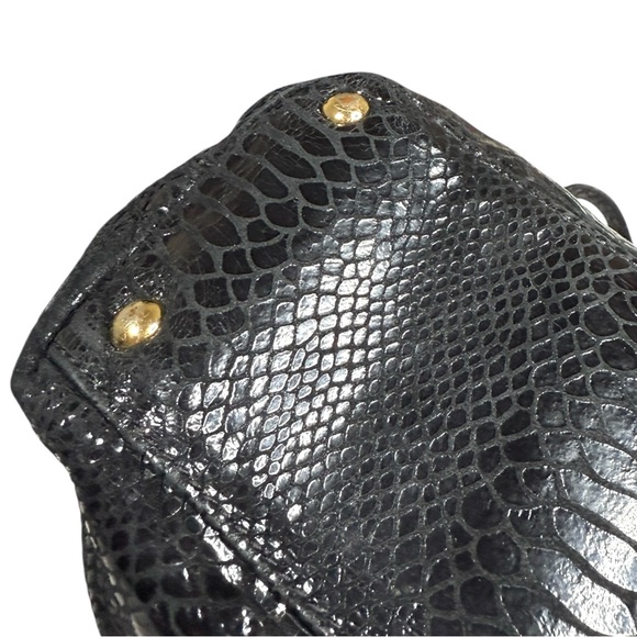 Michael Kors Black Snake Skin Faux Leather Bag - Picture 6 of 9